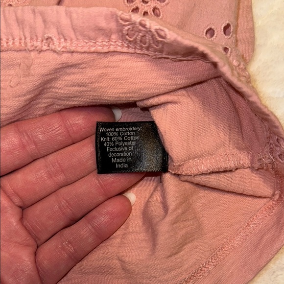 🌸 Lane Bryant Flutter Sleeve Eyelet Blouse – Pastel Pink, Size 14/16 - Picture 5 of 7